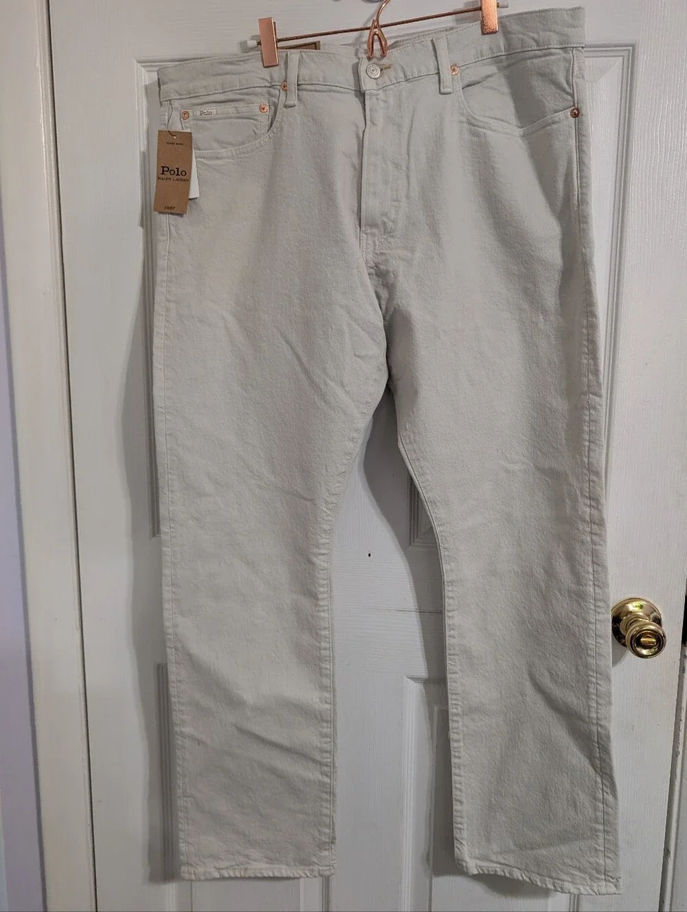 New Polo Ralph Lauren Mens Jeans Varick Slim Straight Stone Gray Denim Sz 38x32